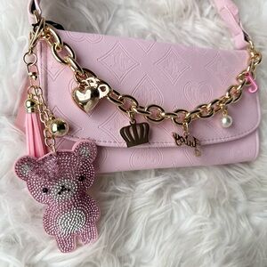 Juicy Couture Pink Mini Bag with Teddy Bear Charm